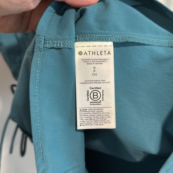 Athleta Levitate Poplin Tank Size Small Teal EUC - Picture 8 of 10